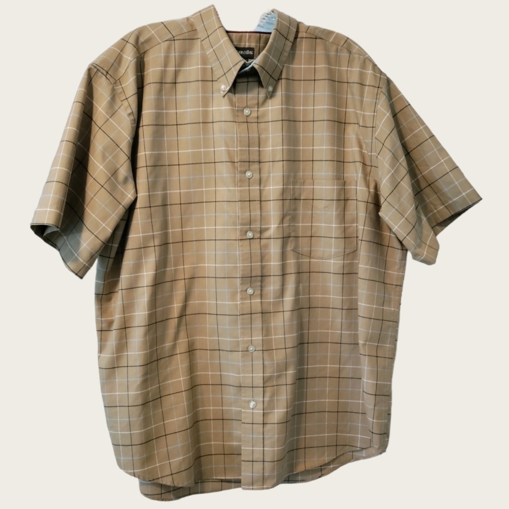 🍄ST John's Bay XL Dark Tan Plaid Shirt